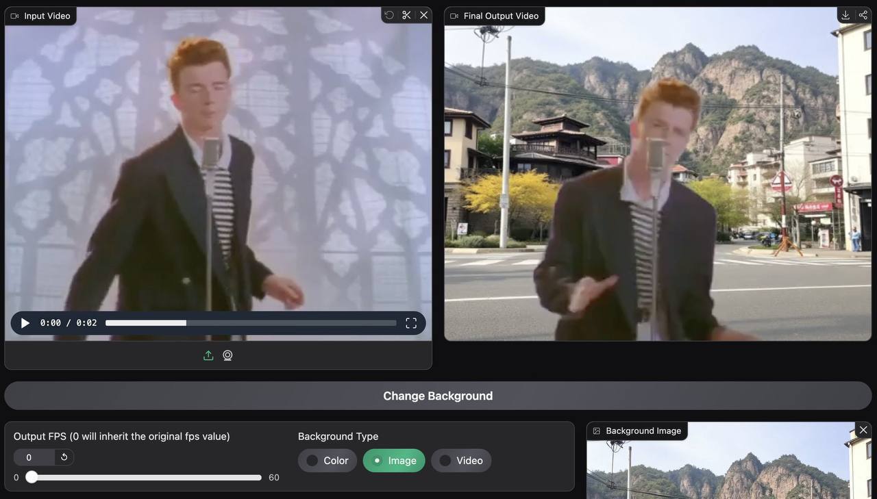Как убрать фон с видео бесплатно в браузере image preview