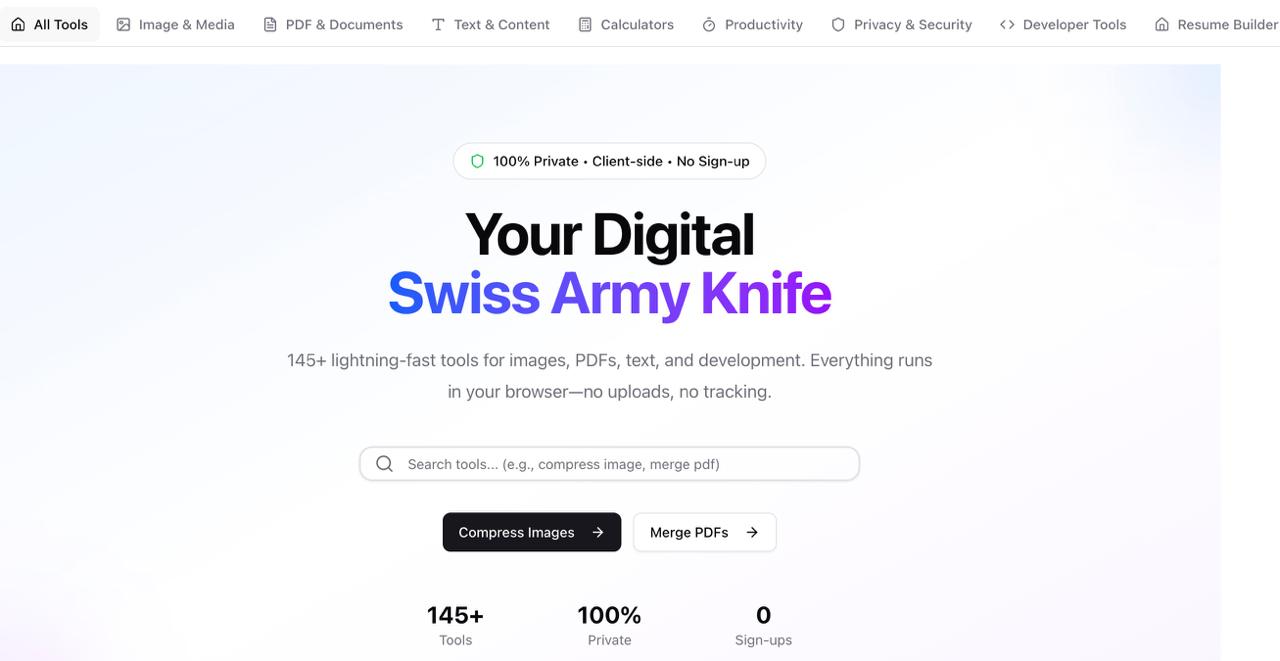 MyTinyTools - “швейцарский нож” из 100+ браузерных утилит image preview